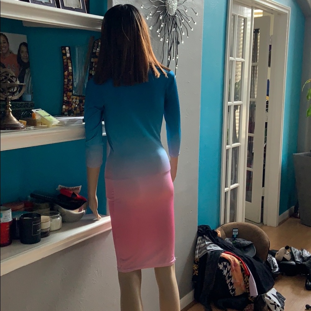 Ombré  blue and pink dress. - Picture 2 of 4